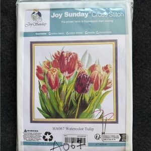 “Watercolor Tulip" Counted Cross Stitch Kit by Joy Sunday Color Coded Chart A